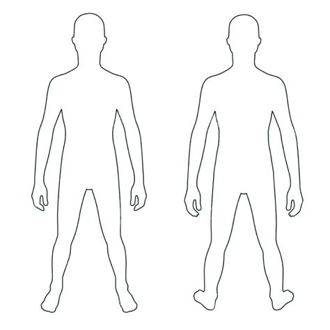 Male Body Template Drawing